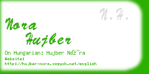 nora hujber business card